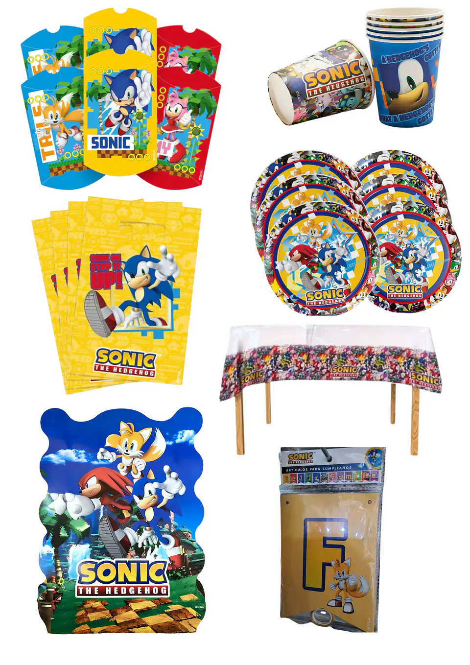 Pack de cumpleaños Sonic para 6 personas 1