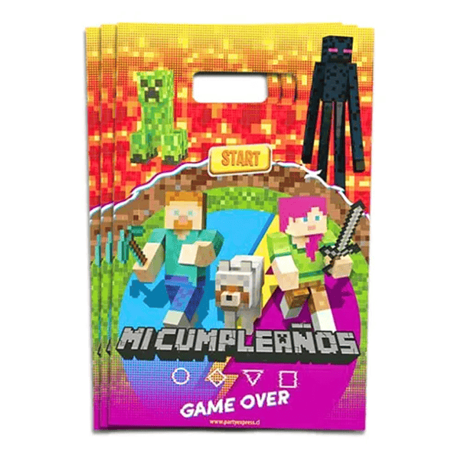 Bolsas de dulces Minecraft ( 6 unidades)