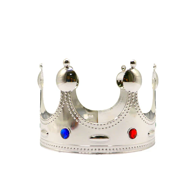 Corona plastica rey dorada/ plateada
