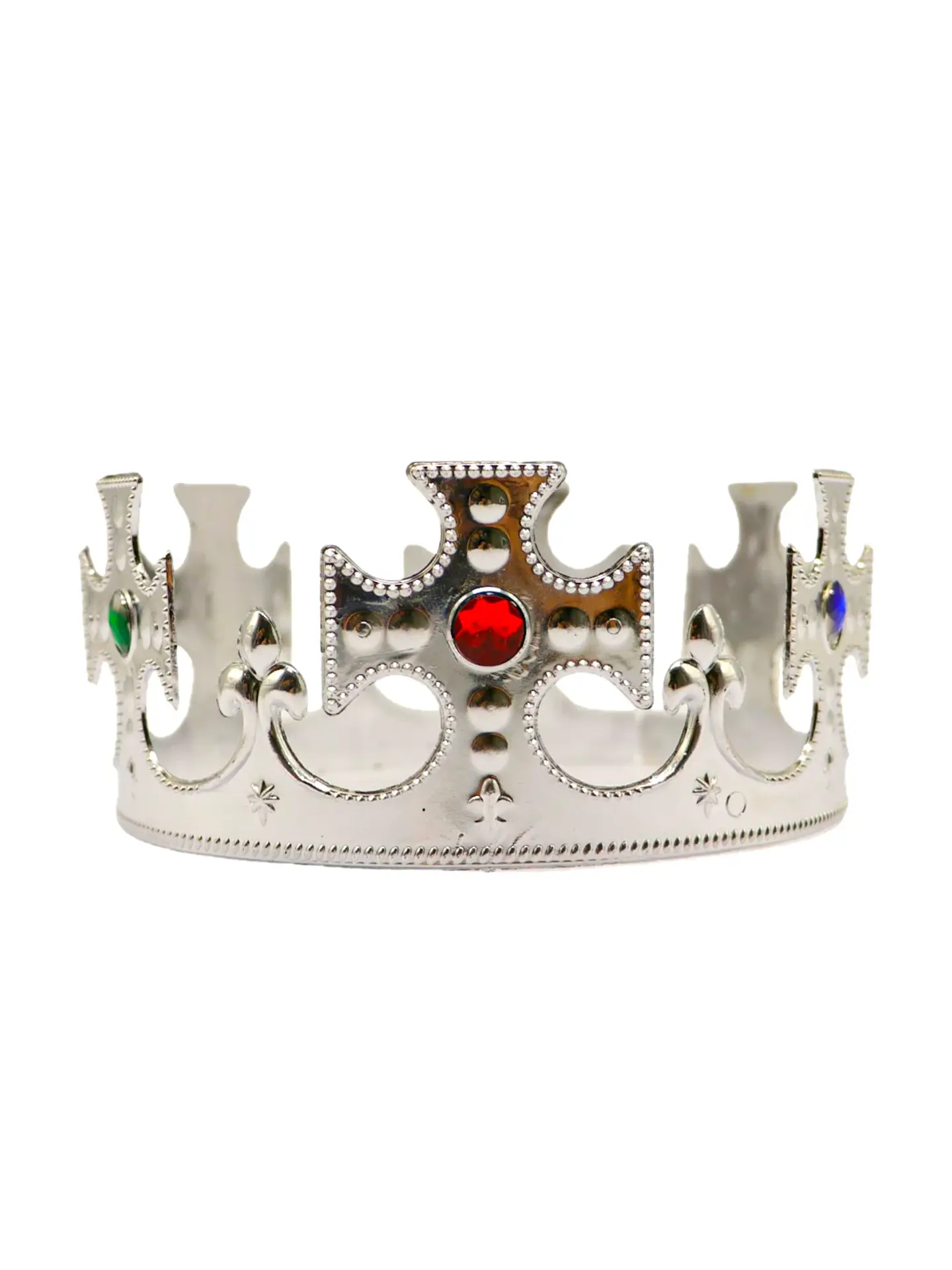 Corona plastica rey/ principe plateada 1