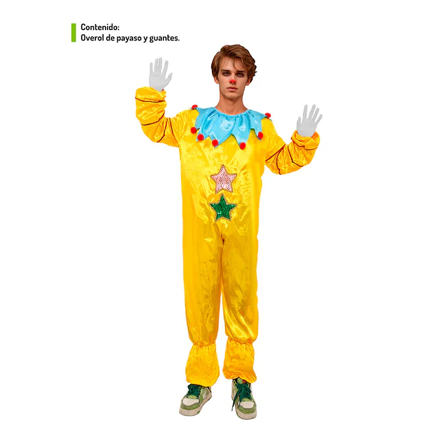 Traje payaso amarillo adulto