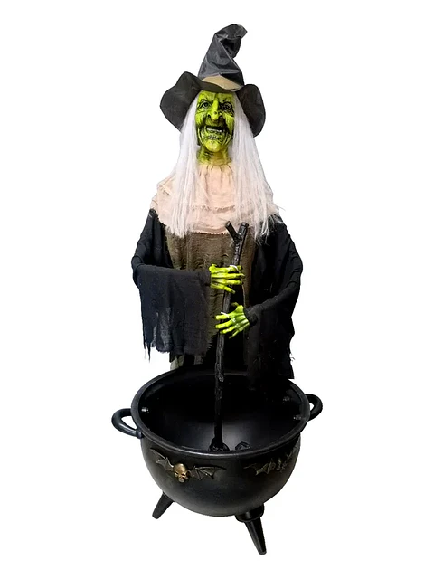 Bruja Con Caldera Animatronics