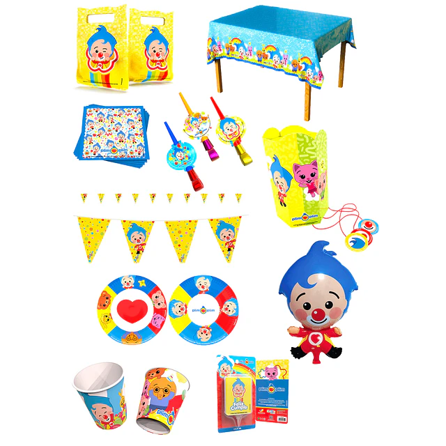 Pack De Cumpleaños Payaso Plim Plim ( 6 personas)