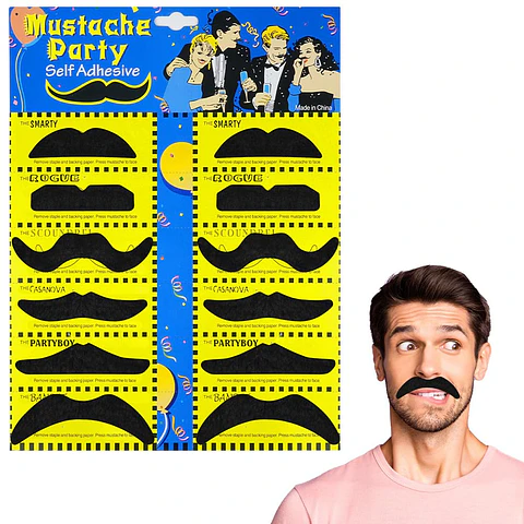 Set De Bigotes Negro x 12 Unidades