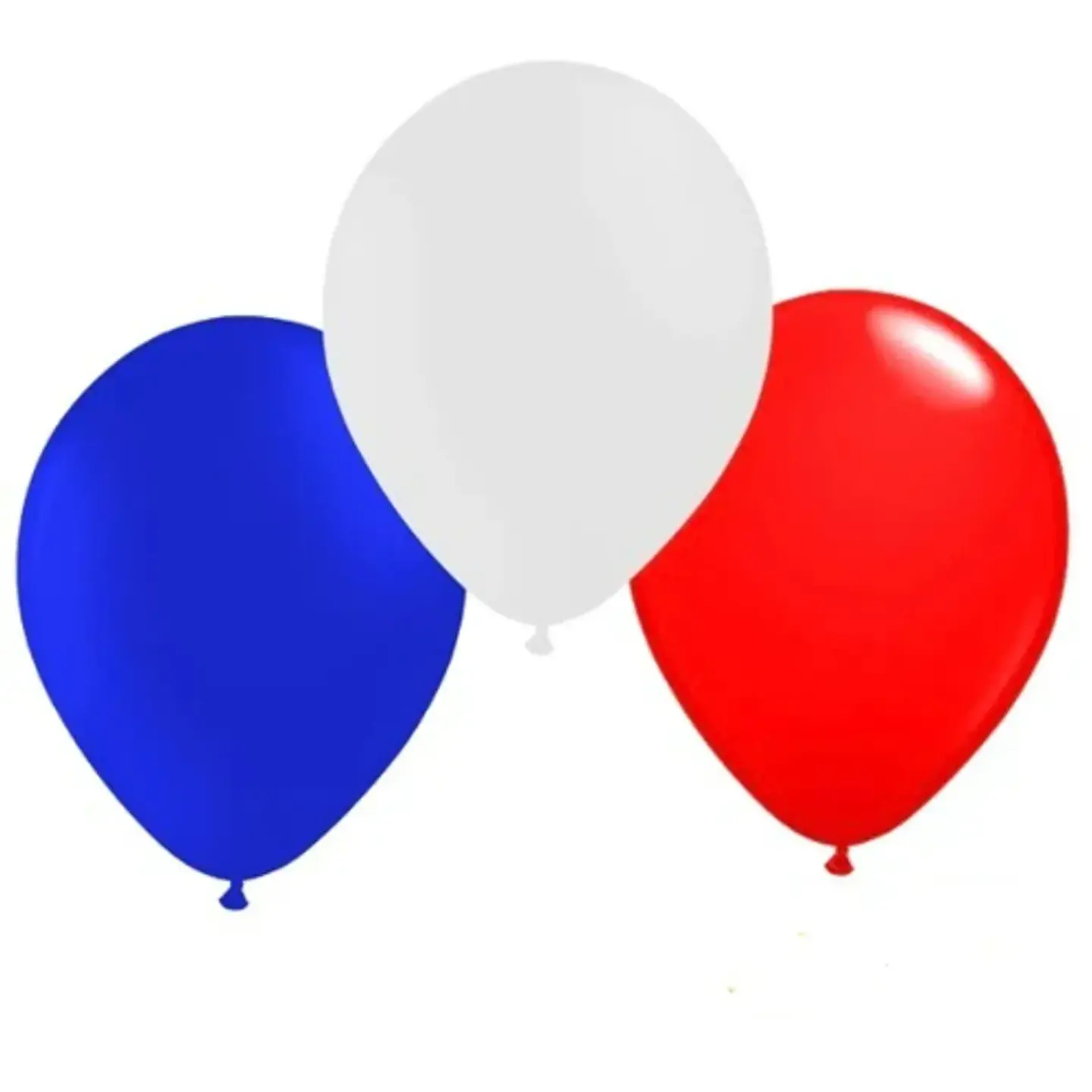 Globos Liso Tricolor (Blanco, azul y rojo) x 50 unidades 1