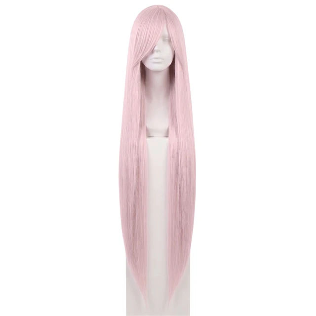 Peluca Extra Larga Rosa Pastel