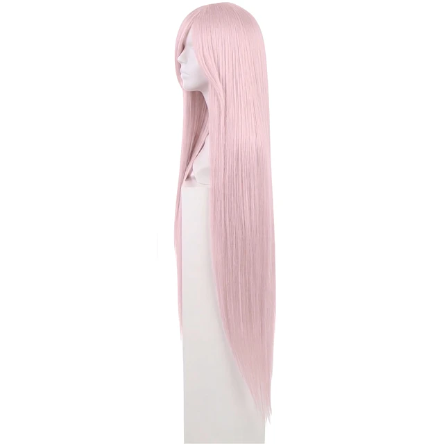 Peluca Extra Larga Rosa Pastel
