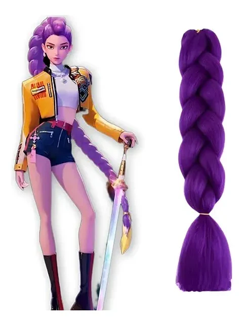 Extension de Pelo Trenzado Morado Guerreras Kpop