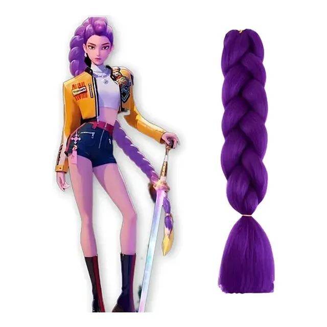 Extension de Pelo Trenzado Morado Guerreras Kpop