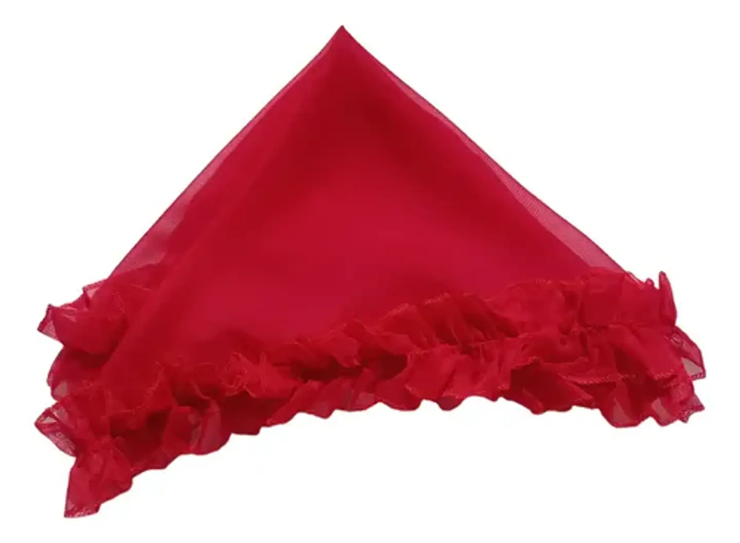 Pañuelo Con Blonda Liso Rojo 3