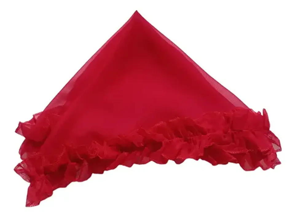 Pañuelo Con Blonda Liso Rojo 3
