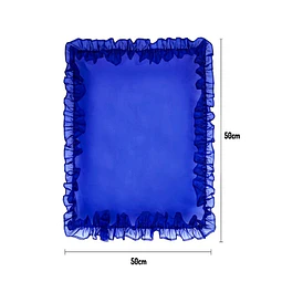 Pañuelo Con Blonda Liso Azul