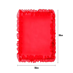 Pañuelo Con Blonda Liso Rojo