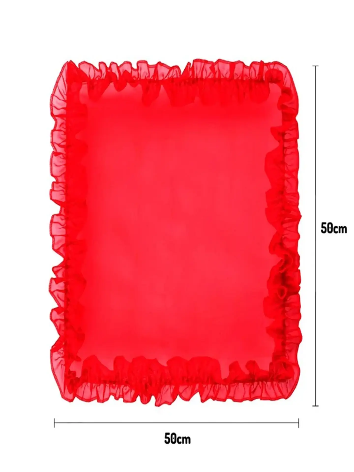 Pañuelo Con Blonda Liso Rojo 1
