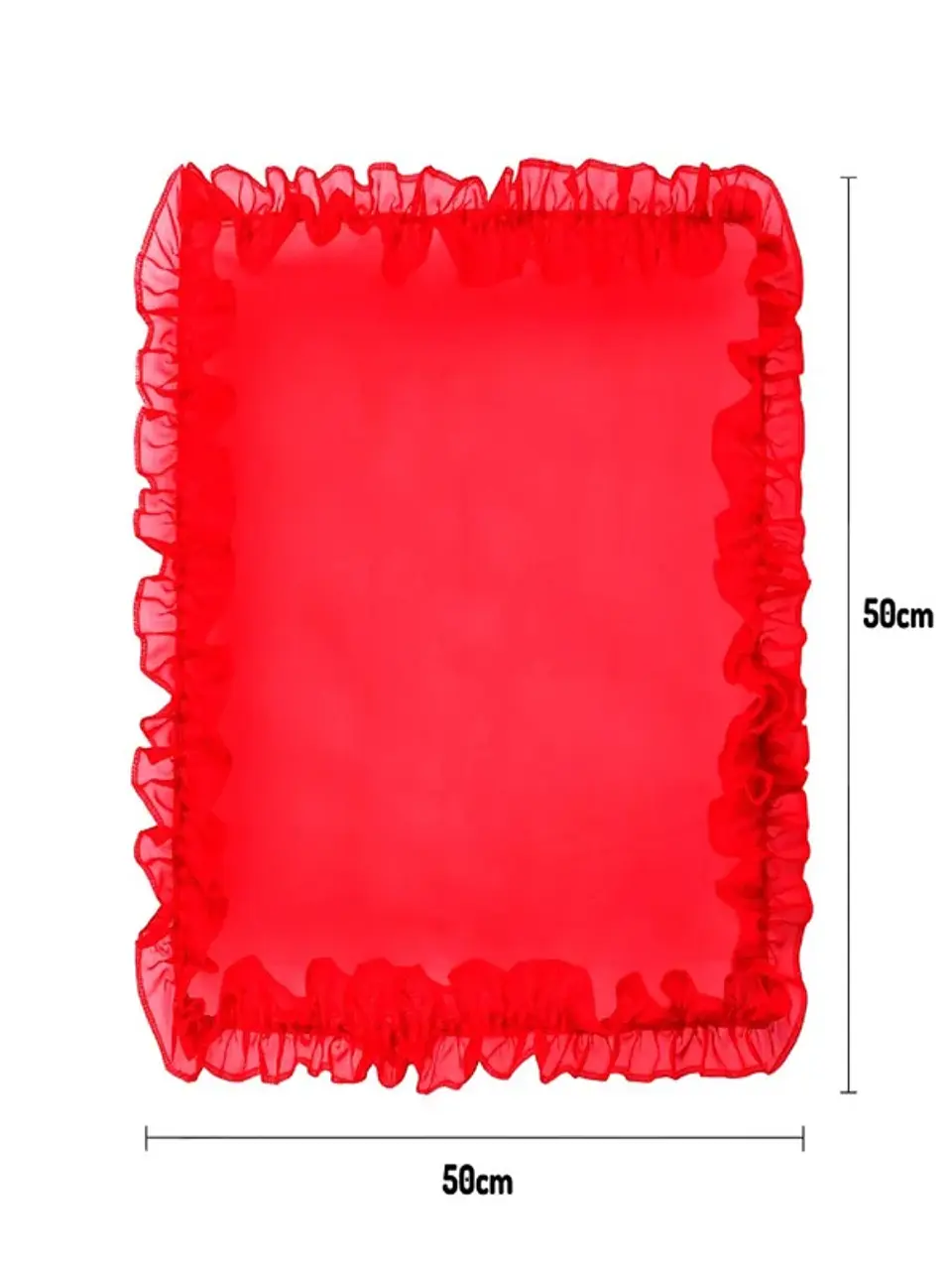 Pañuelo Con Blonda Liso Rojo 1