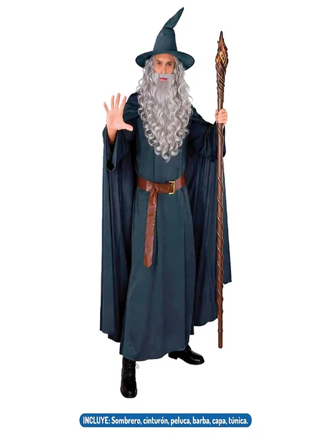 Disfraz Traje Hechicero Gris Adulto