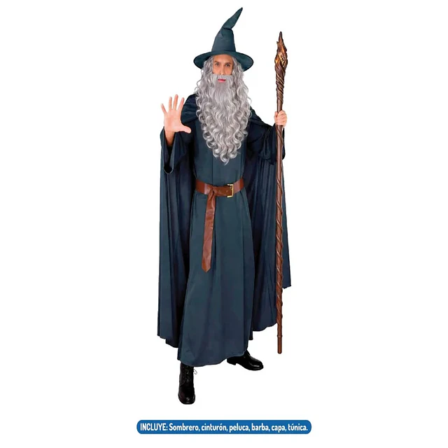Traje Hechicero Gris Adulto