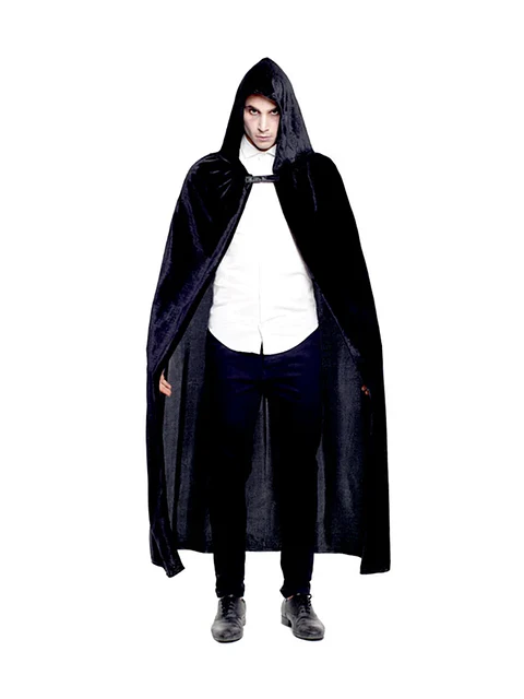Capa Terciopelo Capucha Negra 140cm