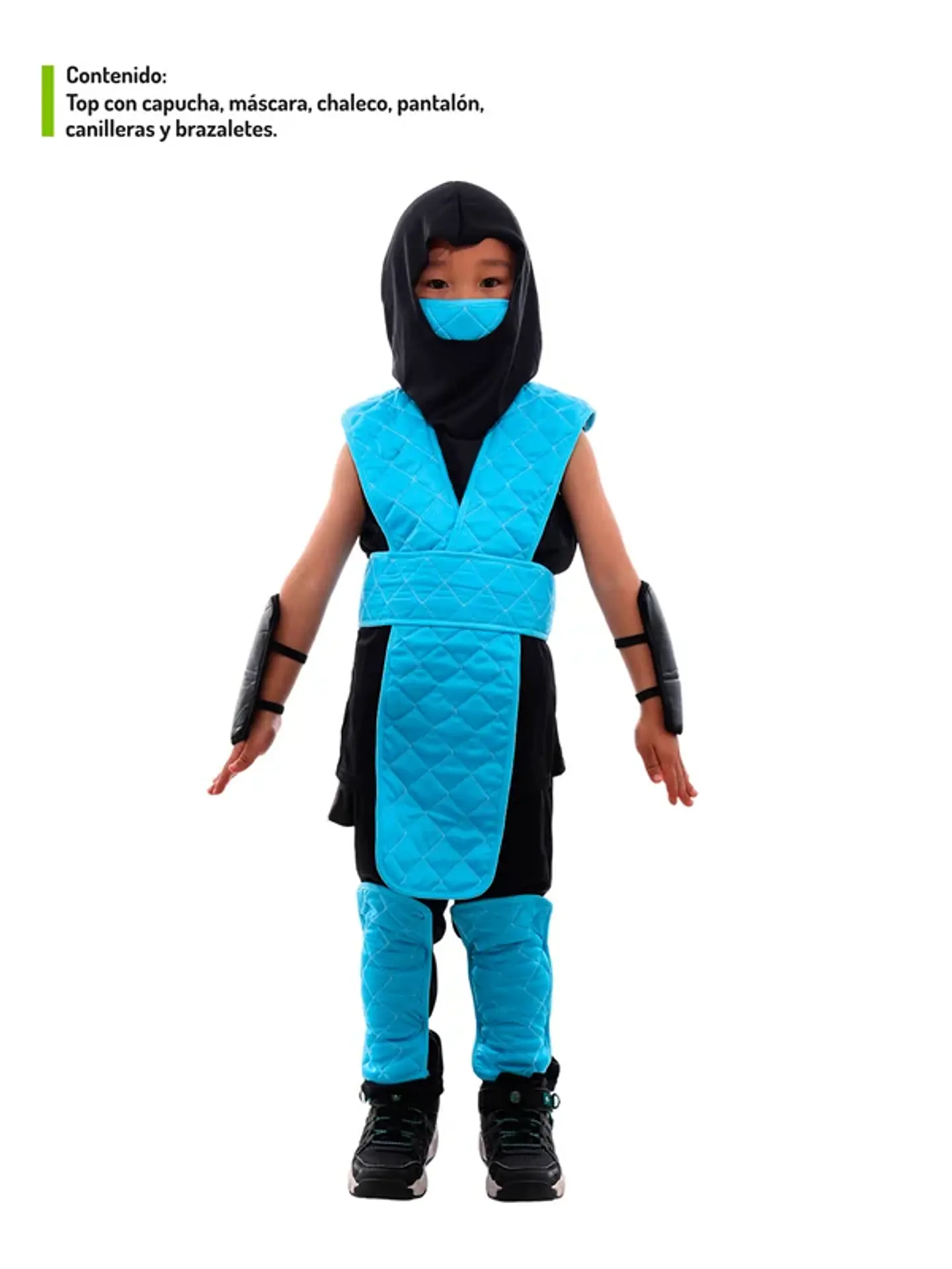 Traje Infantil Ninja Celeste Talla 10-12 1