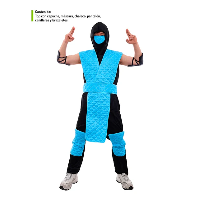 Traje Adulto Ninja Celeste, Talla M