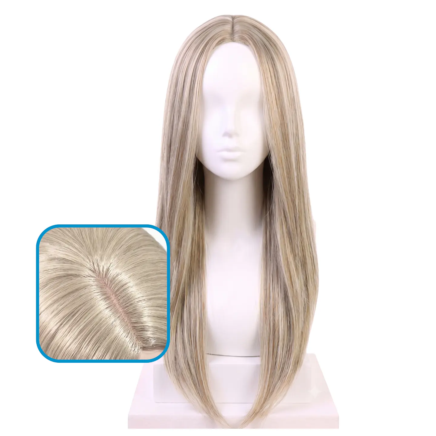 Peluca Larga Rubia Cenizo 1