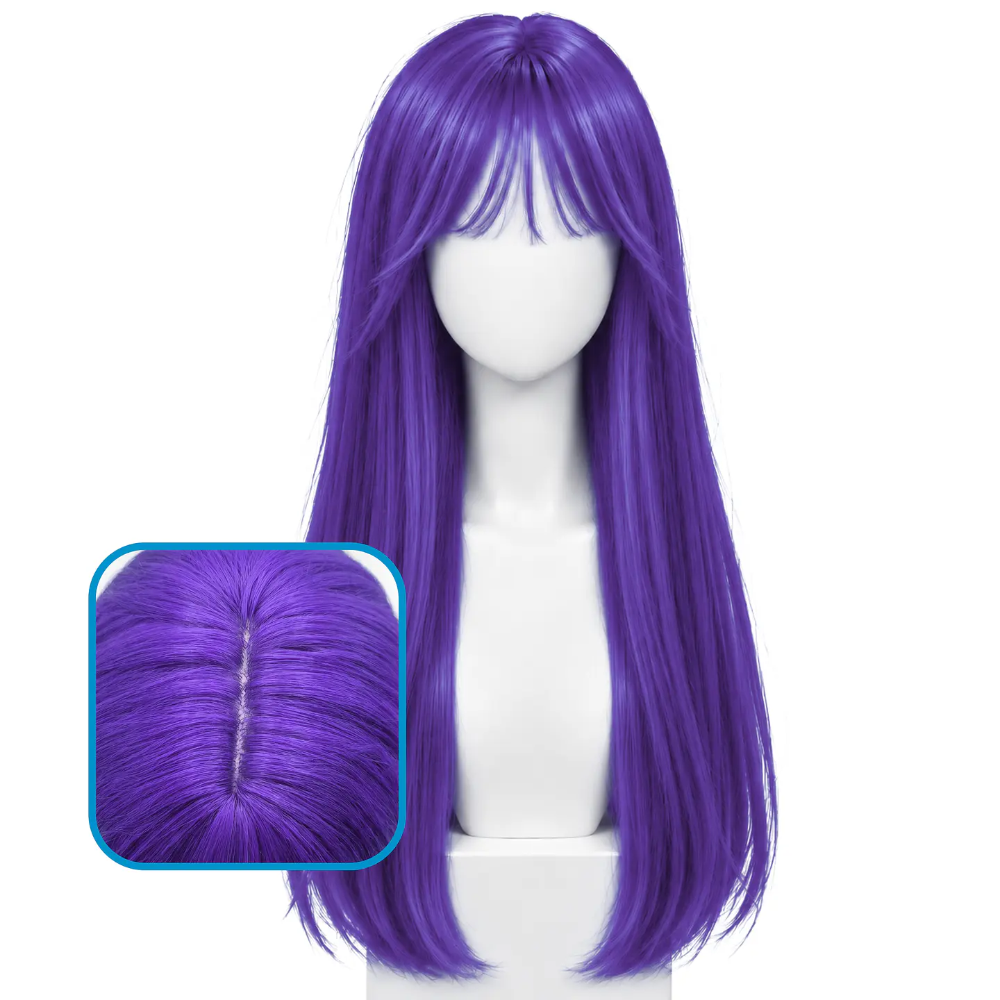 Peluca Larga con Chasquilla Morada 1
