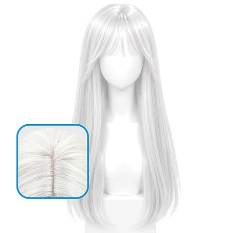 Peluca Larga con Chasquilla Blanca
