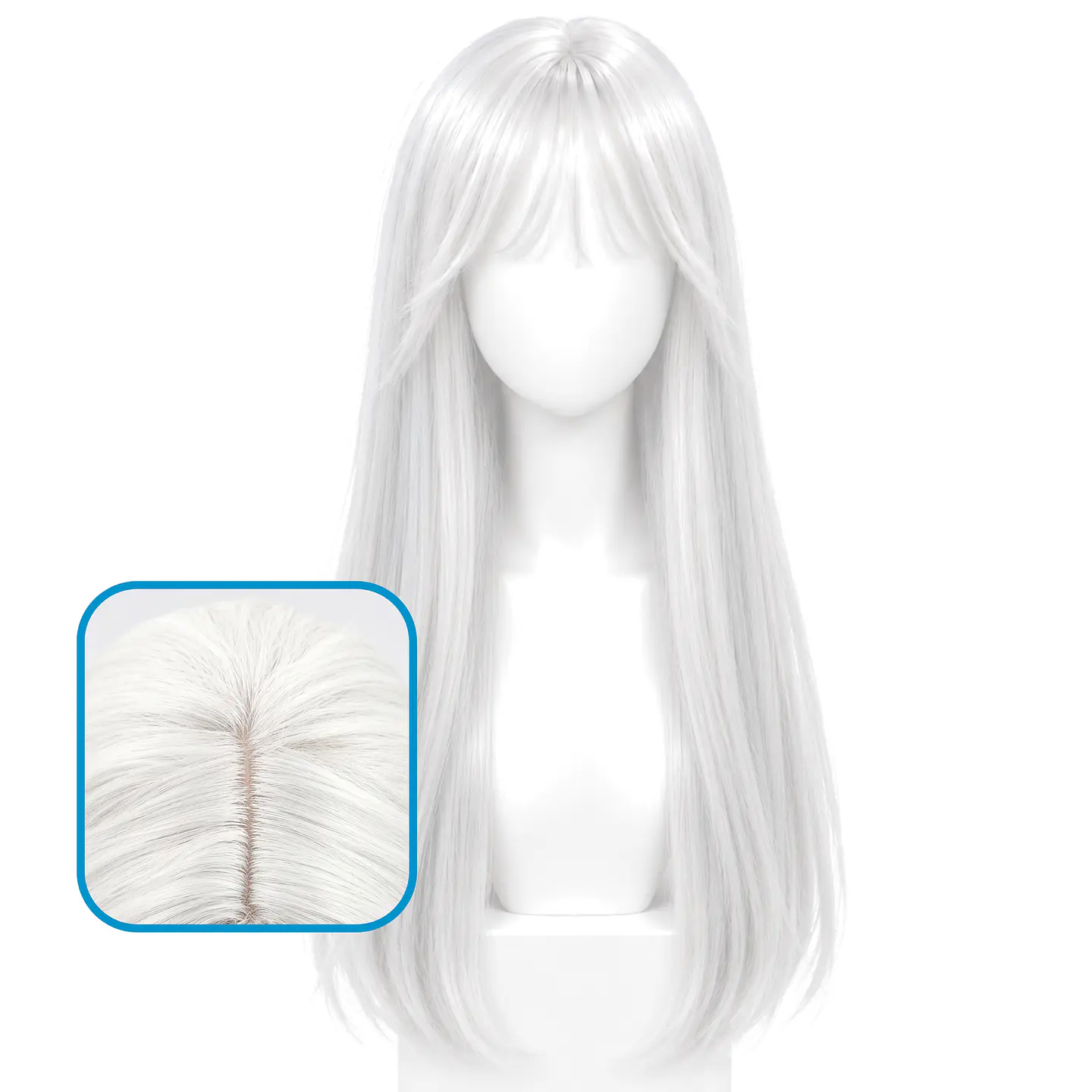 Peluca Larga con Chasquilla Blanca 1