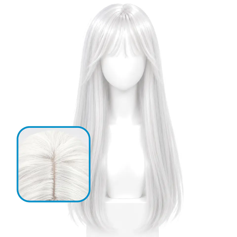 Peluca Larga con Chasquilla Blanca 1