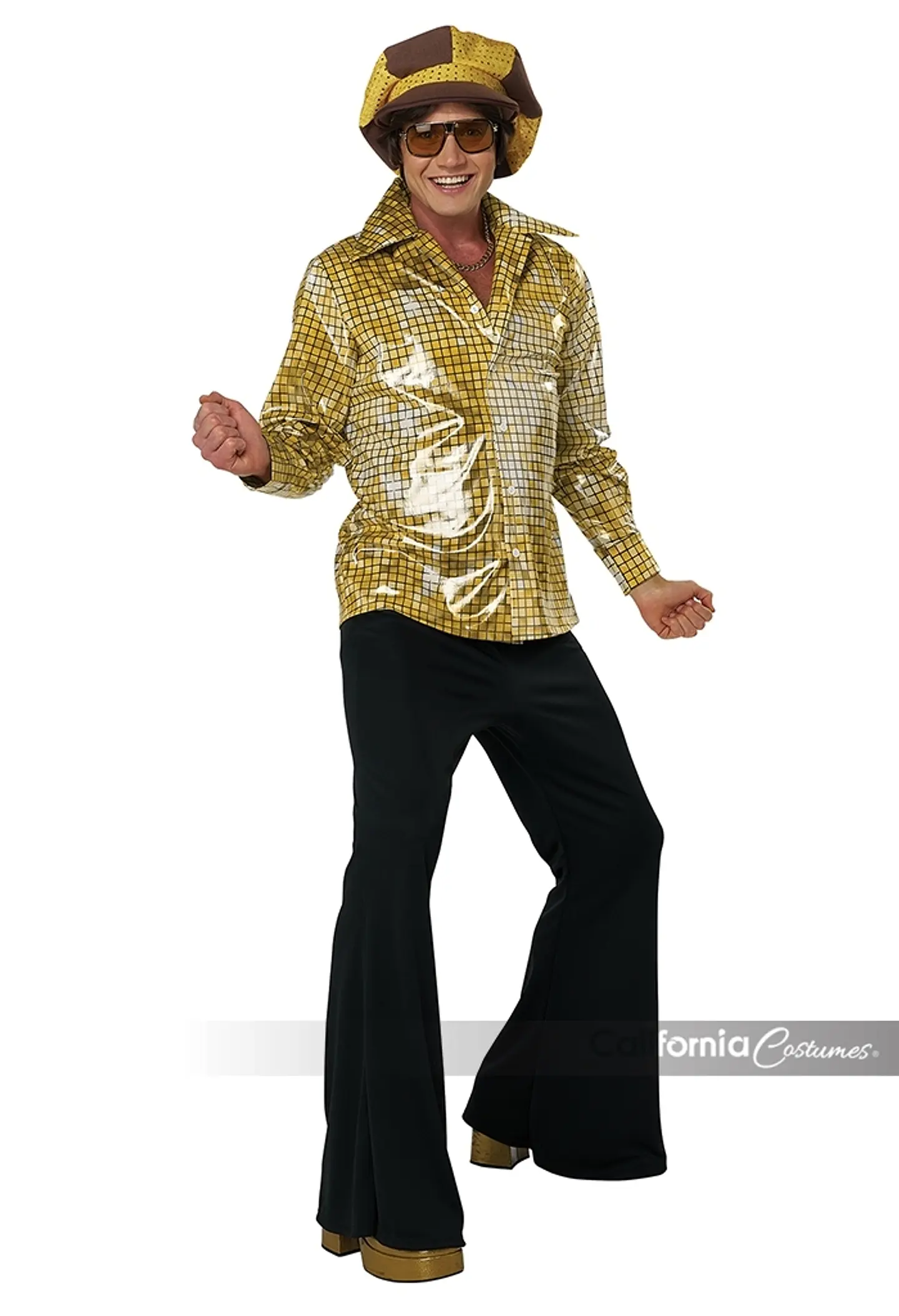 Onda Disco -Disco Shirt & Hat Set Gold Adult 1