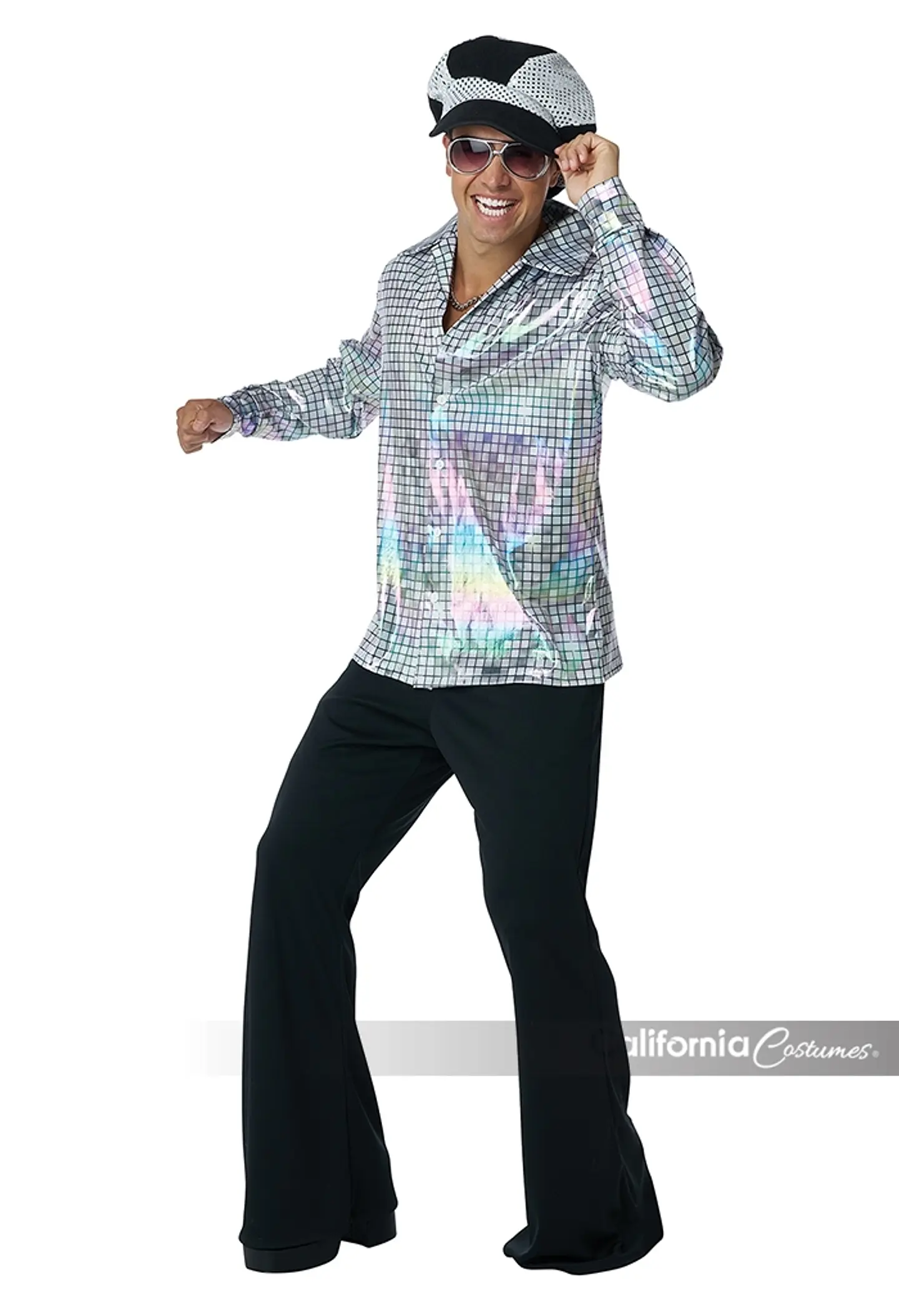 Onda Disco -Disco Shirt & Hat Set Silver Adult 1