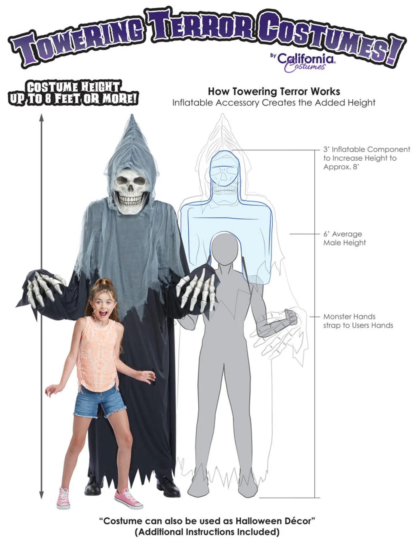 Disfraz Decoración Muerte -Towering Terror Reaper Adult 4