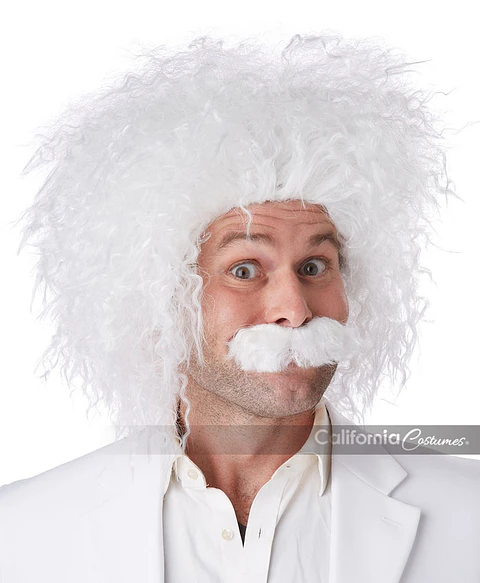 Peluca Científico -E=mc2 wig & moustache
