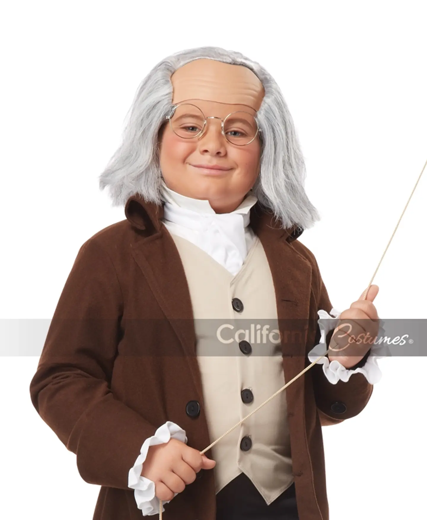 Peluca -Benjamin franklin wig & bald cap/child 2