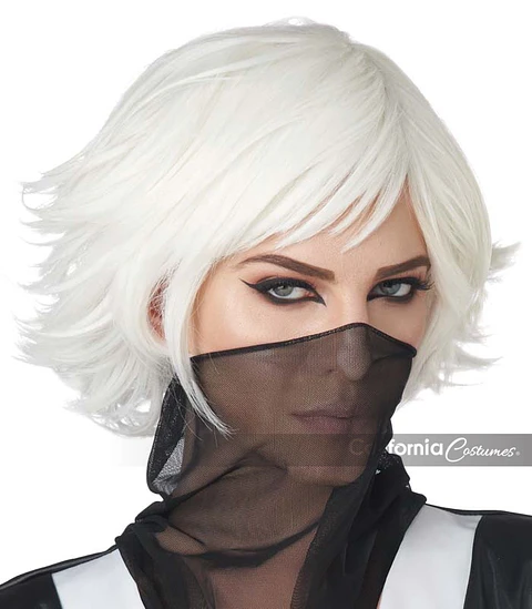Peluca Anime Blanca - Feathered cosplay wig