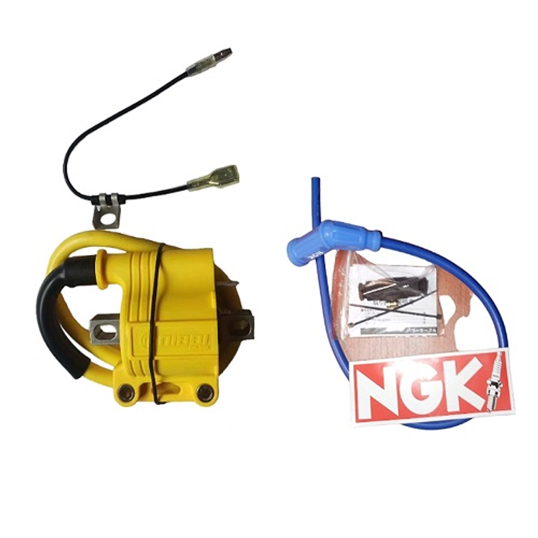 BOBINA COIL DE ENCENDIDO RACIN NIBBI CON CABLE NGK UNIVERSAL 1 PIN 1