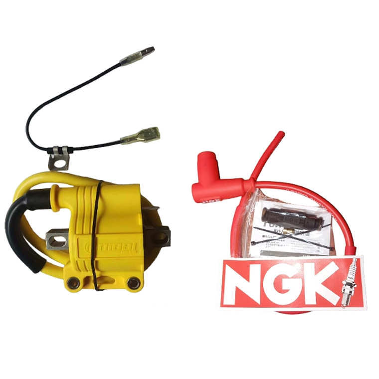 BOBINA COIL DE ENCENDIDO RACIN NIBBI CON CABLE NGK UNIVERSAL 1 PIN 2