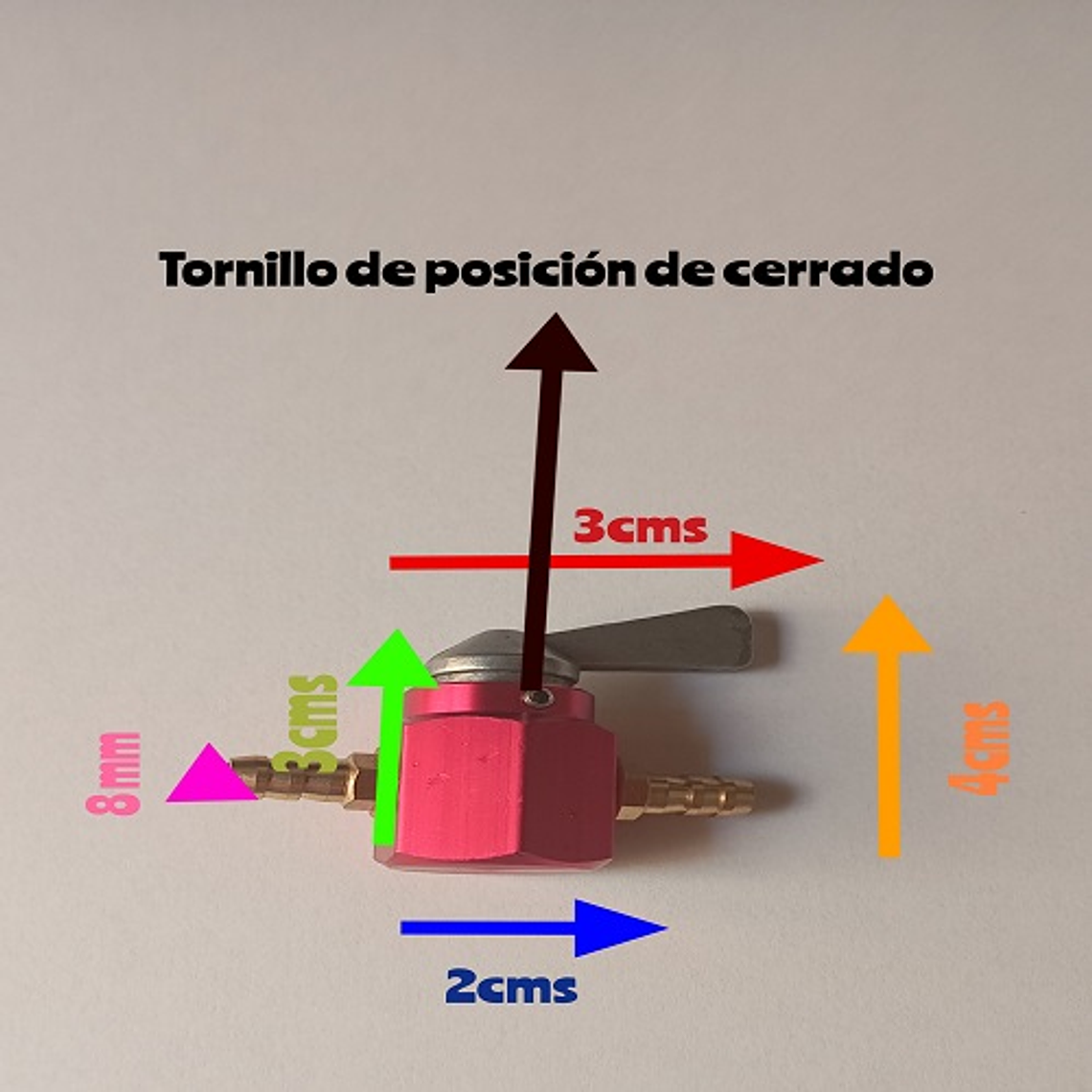 LLAVE DE PASO DE GASOLINA PARA MANGUERA DE 5 MILIMETROS INTERNOS 9