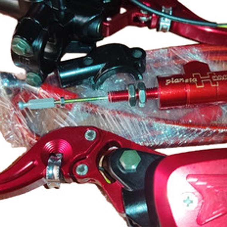 Freno Delantero Y Embrague Hidráulico Rojo Cnc 8