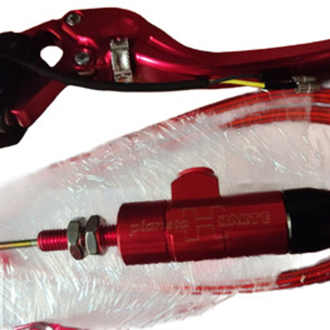 Freno Delantero Y Embrague Hidráulico Rojo Cnc 9