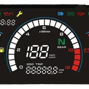 Metro Digital Tft Auto Regulación Para Motocicleta