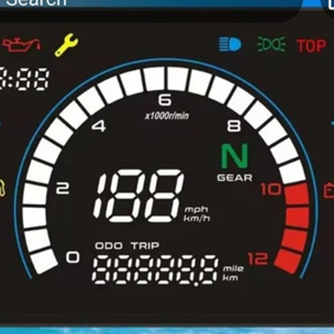 Metro Digital Tft Auto Regulación Para Motocicleta 2