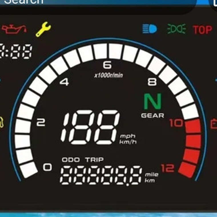 Metro Digital Tft Auto Regulación Para Motocicleta 2