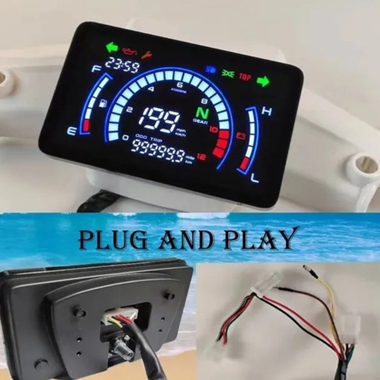 Metro Digital Tft Auto Regulación Para Motocicleta 4