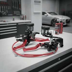 Clutch Y Freno Hidráulico Kit Universal  Rojo