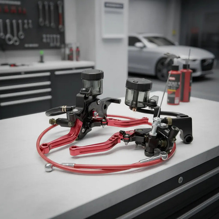 Clutch Y Freno Hidráulico Kit Universal  Rojo 1