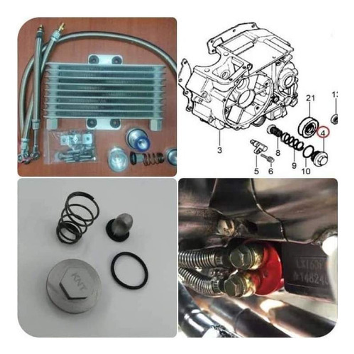 Kit Enfriador De Aceite Motocicleta Cb, Cg 6