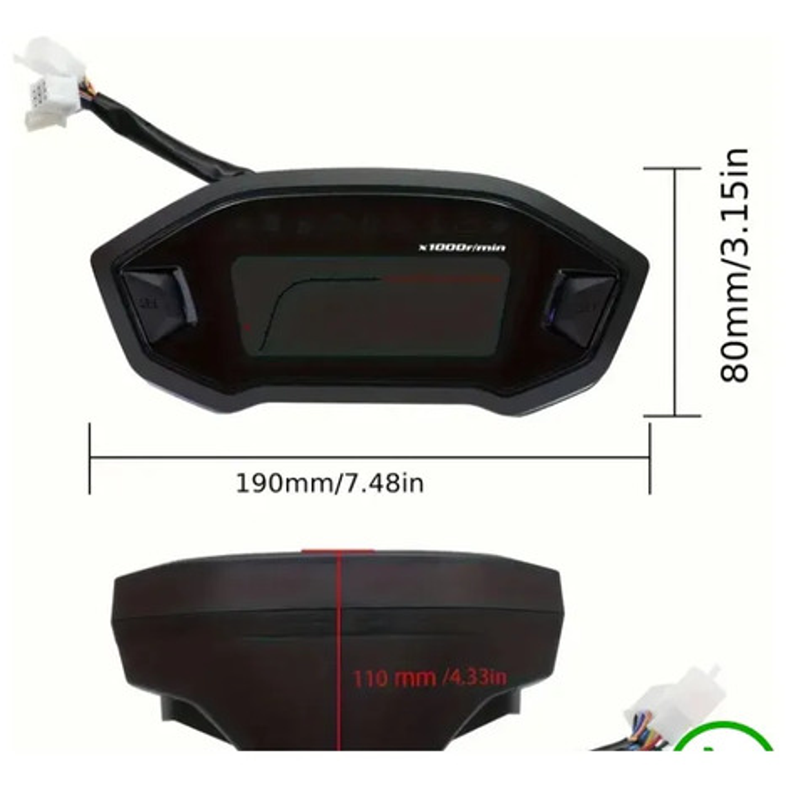 Tacómetro Y Velocímetro Pantalla Grande Universal Con Sensor 3