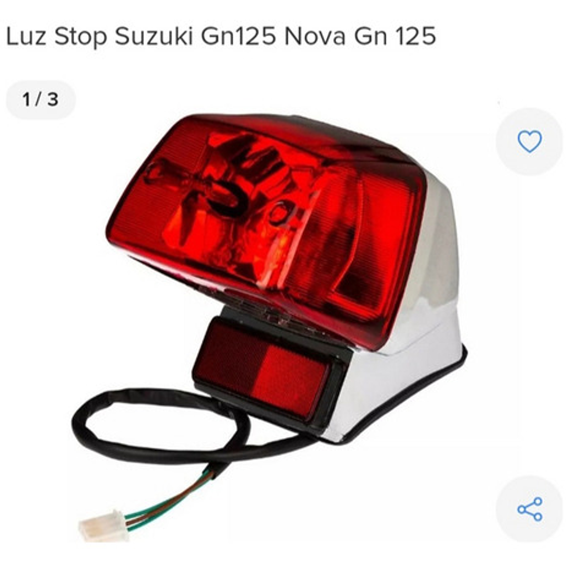 Stop Trasero Suzuki Gn 125 Led Luz Integrada 8