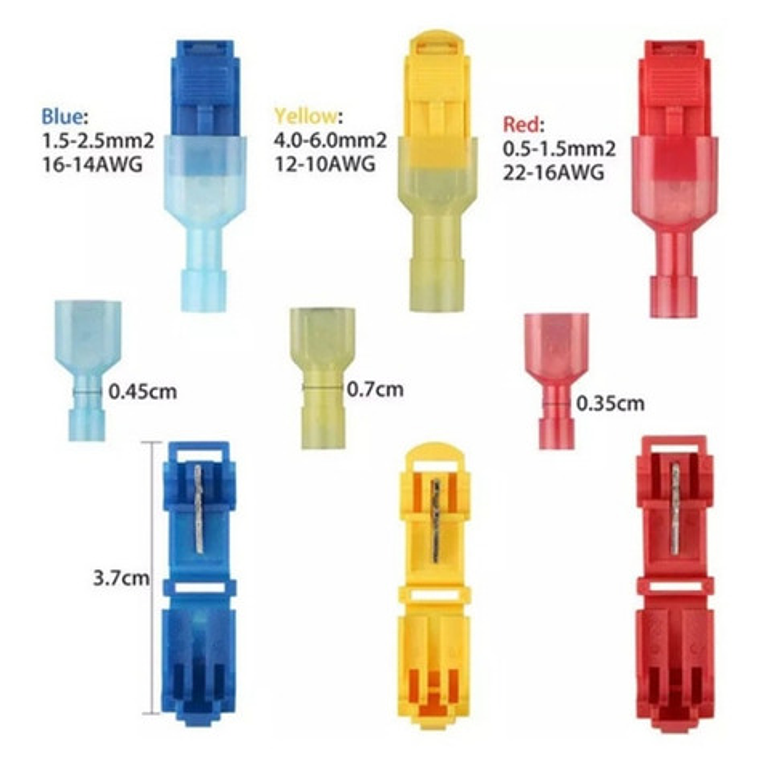 150 Conectores En T Carro Casa Moto Crimpado Electricidad 3